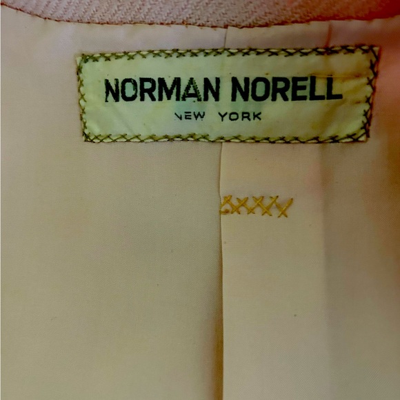 Norman Norell 3 pc vintage wool dress & sleeveless overtop, blazer,scarf. Lined. - Picture 2 of 10